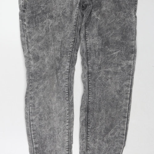 Denim & Co. Womens Grey Cotton Skinny Jeans Size 10 Slim Zip - Acid Wash