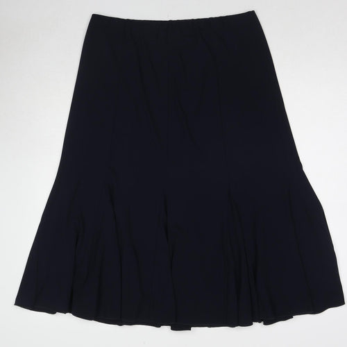 Anne Smith Womens Blue Polyester Swing Skirt Size 18