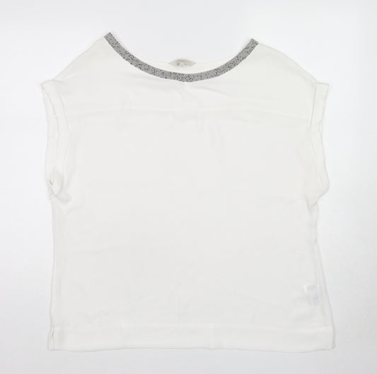 NEXT Womens White Polyester Basic Blouse Size 18 Round Neck