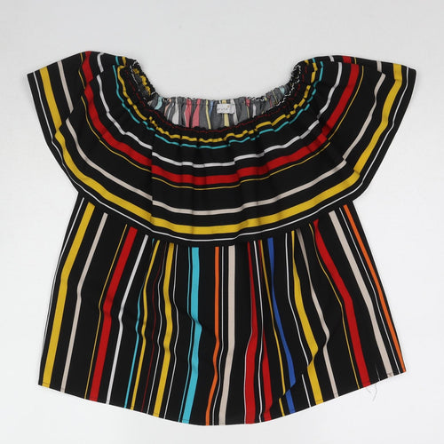 Per Una Womens Multicoloured Striped Polyester Basic Tank Size 14 Off the Shoulder