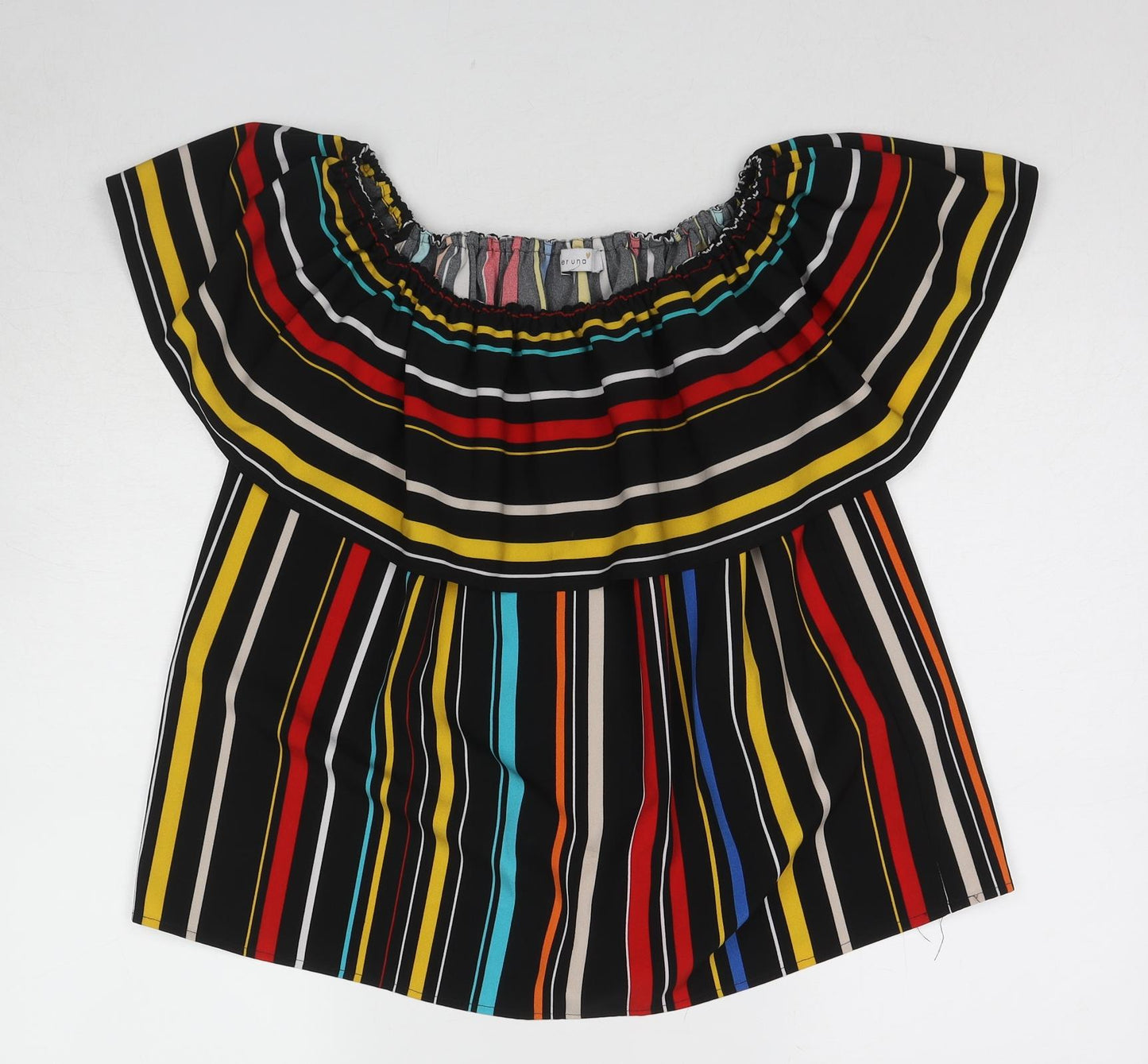 Per Una Womens Multicoloured Striped Polyester Basic Tank Size 14 Off the Shoulder