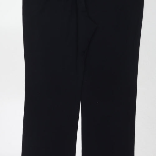 Marks and Spencer Womens Black Polyester Trousers Size 18 L31 in Regular Zip