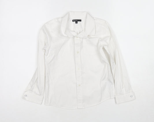 Autograph Boys White Polyester Basic Button-Up Size 6-7 Years Collared Button
