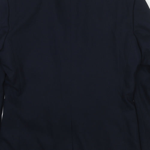 JACK & JONES Mens Blue Polyester Jacket Suit Jacket Size 38 Regular