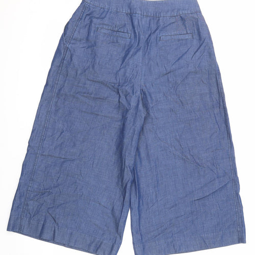Boden Womens Blue Cotton Trousers Size 10 Regular Zip