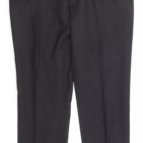 Samuel Slater Mens Black Polyester Dress Pants Trousers Size 36 in Regular Zip