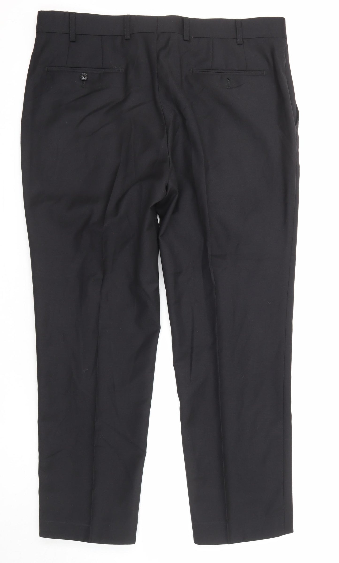 Samuel Slater Mens Black Polyester Dress Pants Trousers Size 36 in Regular Zip