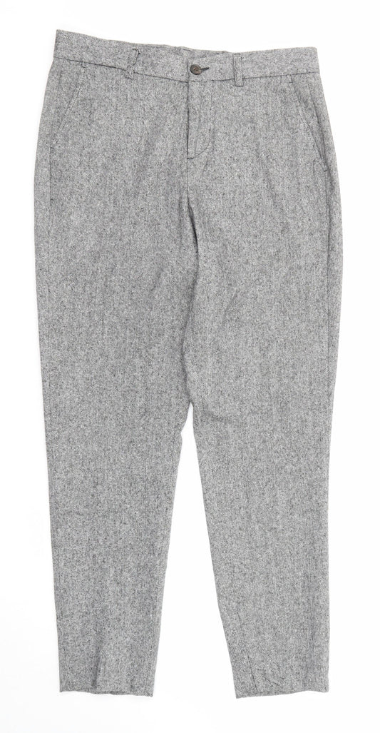 Derriere Womens Grey Acrylic Chino Trousers Size 30 in Regular Zip