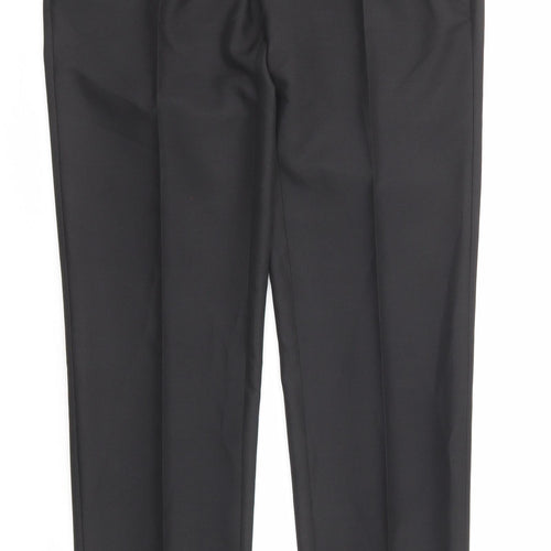 Marks and Spencer Mens Black Polyester Dress Pants Trousers Size 30 in L33 in Regular Zip