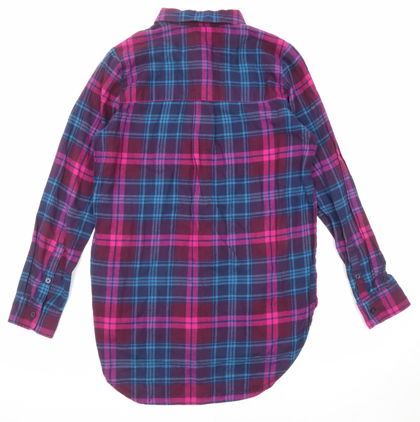 Joules Womens Multicoloured Plaid Cotton Basic Button-Up Size 8 Collared