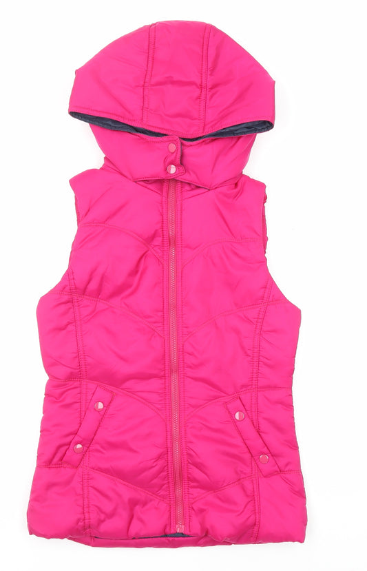 New Look Womens Pink Gilet Jacket Size 6 Zip