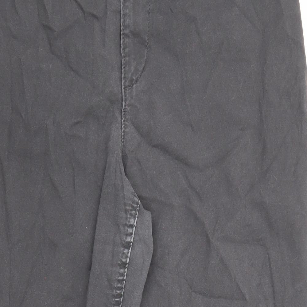 Old Navy Womens Grey Cotton Trousers Size 12 L25 in Regular Zip