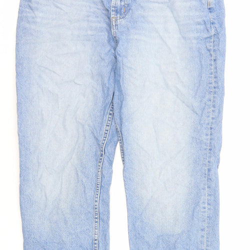 ASOS Mens Blue Cotton Straight Jeans Size 34 in L32 in Regular Zip
