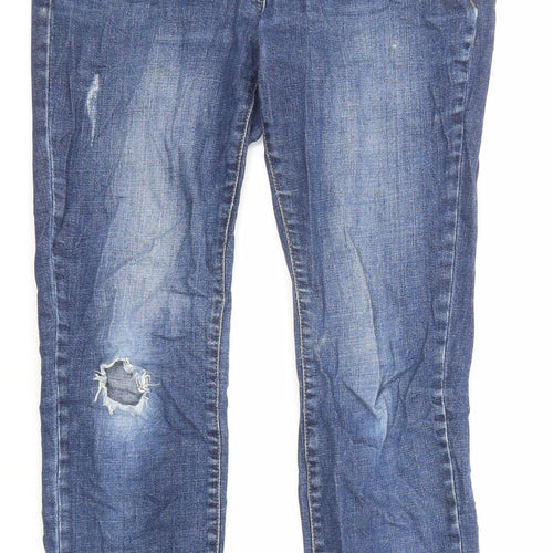 NEXT Womens Blue Cotton Skinny Jeans Size 10 L27 in Regular Zip