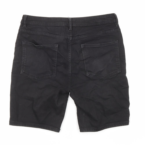 Denim & Co. Mens Black Cotton Bermuda Shorts Size 32 in L8 in Slim Zip