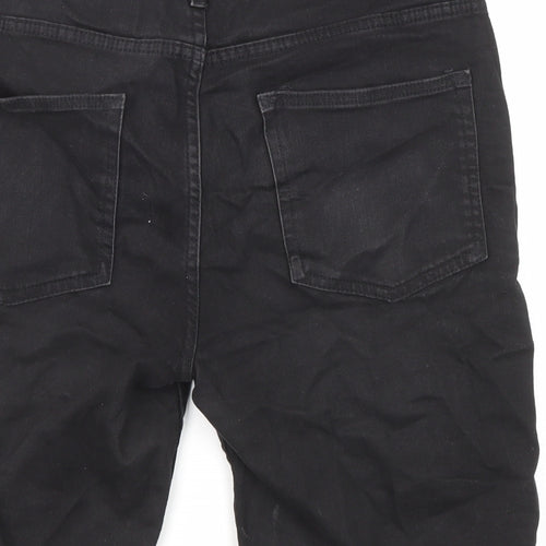 Denim & Co. Mens Black Cotton Bermuda Shorts Size 32 in L8 in Slim Zip