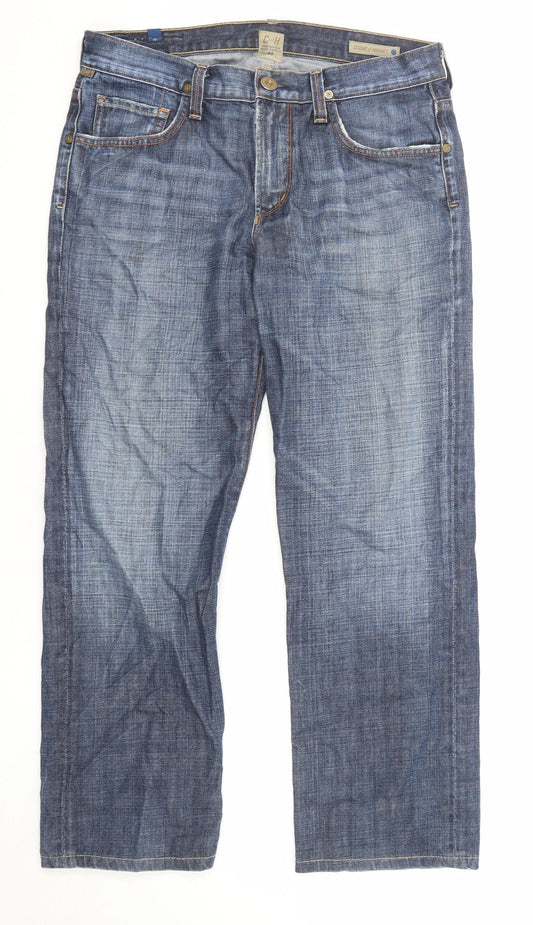 CofH Mens Blue Cotton Straight Jeans Size 32 in L27 in Regular Zip