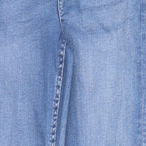 Marks and Spencer Womens Blue Cotton Skinny Jeans Size 8 L26 in Regular Zip