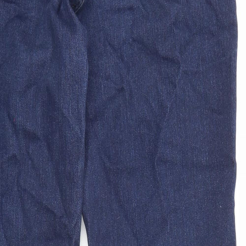 Marks and Spencer Womens Blue Cotton Skinny Jeans Size 12 L26 in Regular Zip