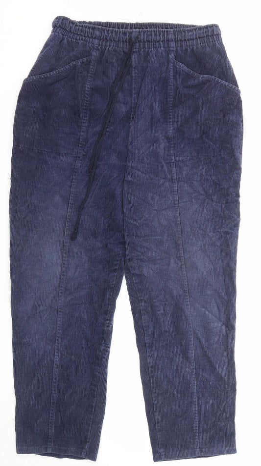 Casual Club Womens Blue Cotton Jogger Trousers Size 14 L26 in Regular Drawstring