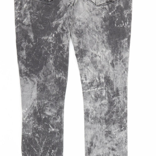 Onlly Womens Grey Cotton Skinny Jeans Size 25 in L27 in Regular Zip - Tie Dye