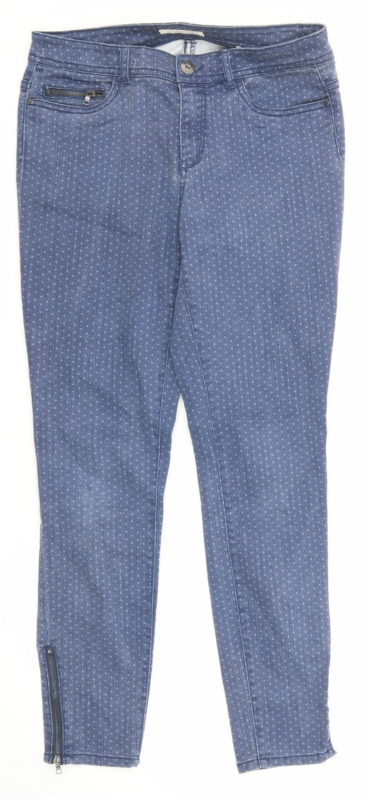 Esprit Womens Blue Polka Dot Cotton Skinny Jeans Size 29 in L27 in Regular Zip - Ankle Zip