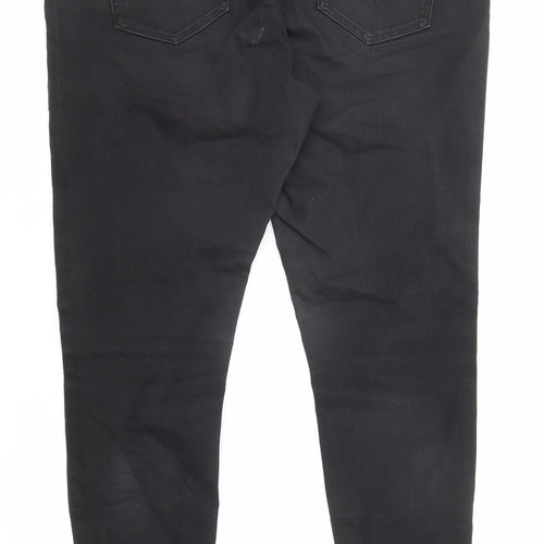 George Womens Black Cotton Skinny Jeans Size 14 L26 in Regular Zip