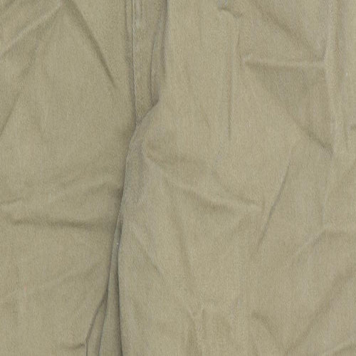 TU Womens Green Cotton Trousers Size 10 L25 in Regular Zip
