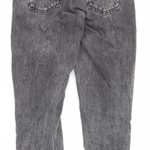 Topshop Womens Grey Cotton Mom Jeans Size 25 in L30 in Regular Zip