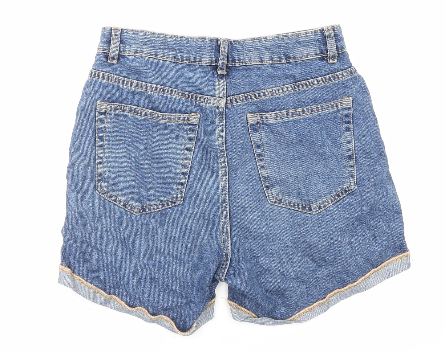 Denim & Co. Womens Blue Cotton Boyfriend Shorts Size 8 L3 in Regular Zip