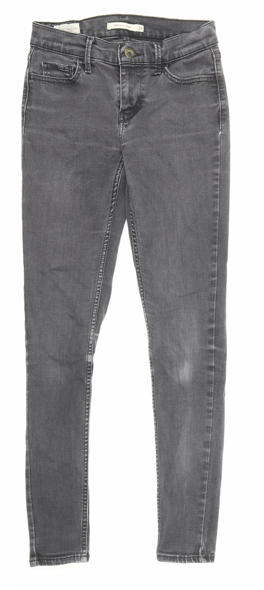 Levi's Womens Grey Cotton Skinny Jeans Size 26 in L27 in Regular Zip