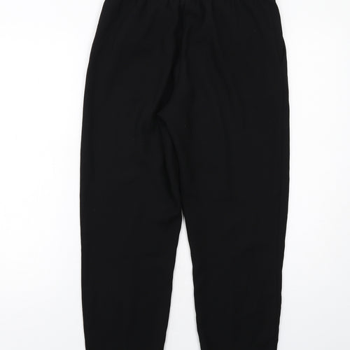 H&M Womens Black Polyester Jogger Trousers Size 8 Regular Drawstring