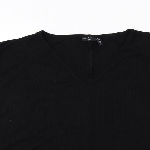 ASOS Womens Black Viscose Basic T-Shirt Size 18 V-Neck