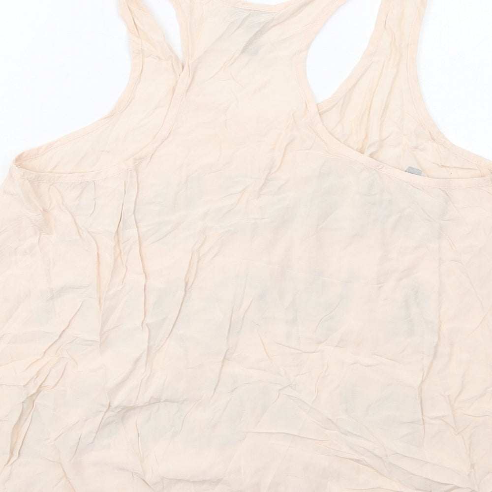 H&M Womens Pink Viscose Basic Tank Size 12 Round Neck - Imagine A World In Peace