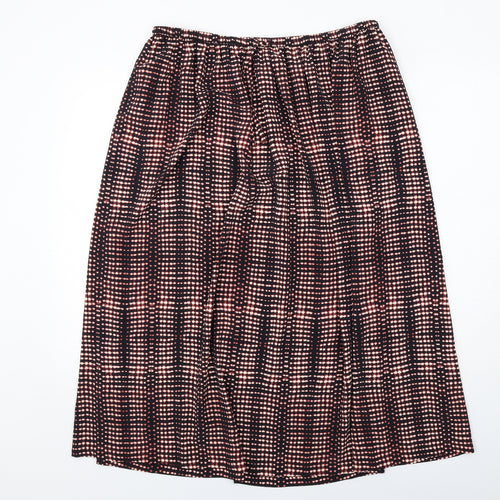 Per Una Womens Black Geometric Polyester Swing Skirt Size 16 Drawstring