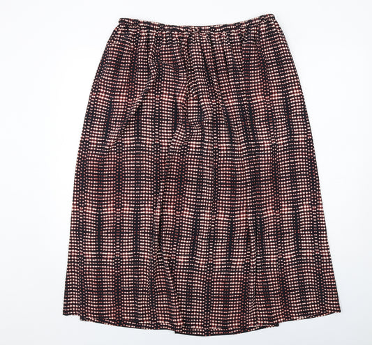 Per Una Womens Black Geometric Polyester Swing Skirt Size 16 Drawstring