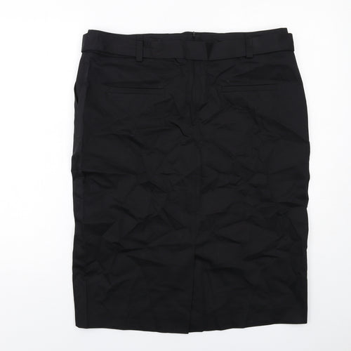 Marks and Spencer Womens Black Cotton Skort Skirt Size 18 Zip - Belt included