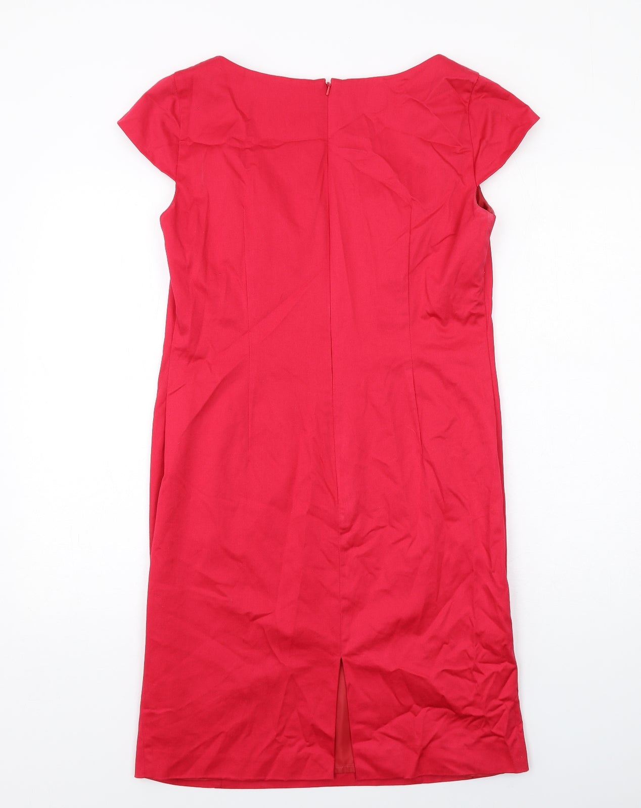 Bravissimo Womens Red Cotton Shift Size 14 V-Neck Zip