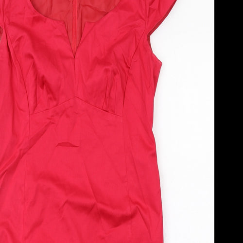 Bravissimo Womens Red Cotton Shift Size 14 V-Neck Zip
