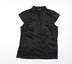 Autograph Womens Black Polyester Basic Blouse Size 12 V-Neck