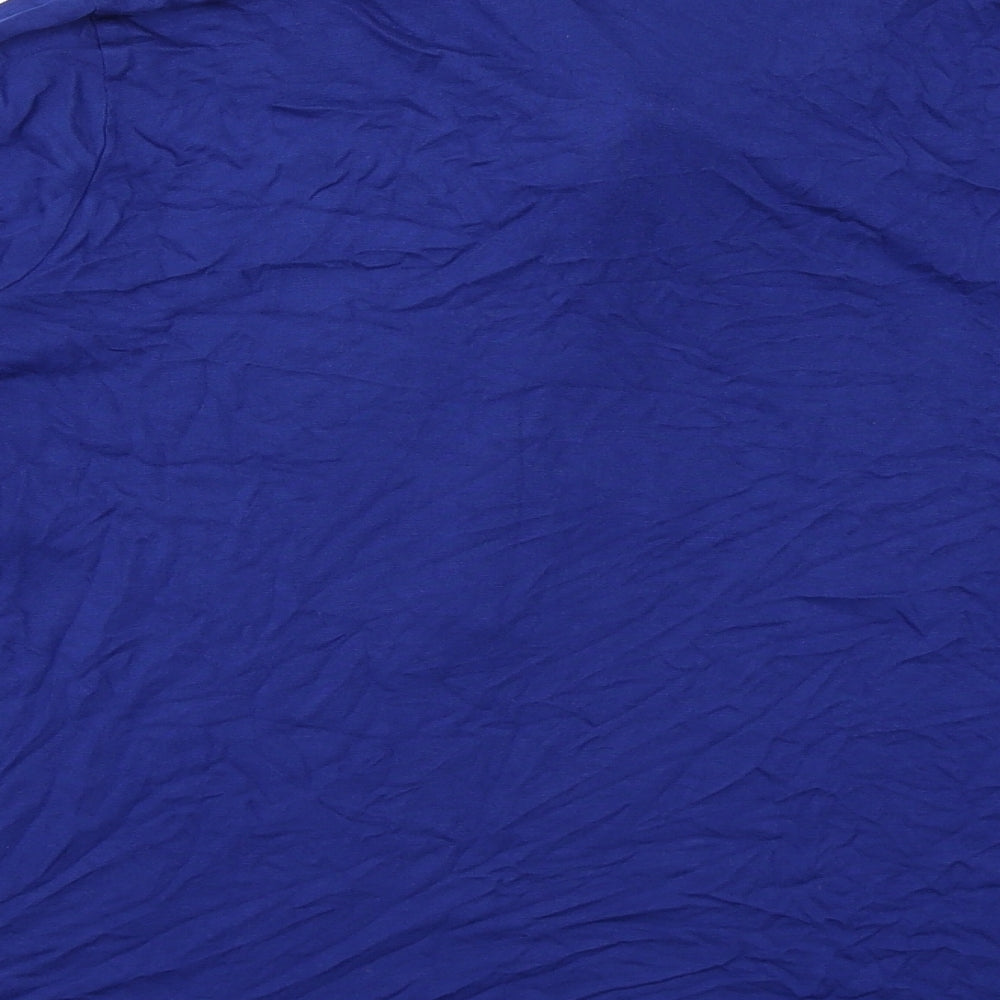 Marks and Spencer Womens Blue Viscose Basic Blouse Size 20 Mock Neck