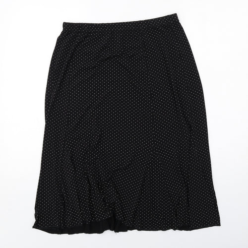 Sonic Womens Black Polka Dot Polyester Swing Skirt Size 20