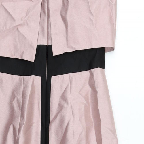 L.K. Bennett Womens Pink Wool A-Line Size 10 Collared Zip