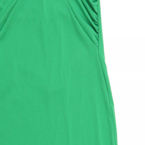 Zara Womens Green Polyester Bodycon Size S Halter Pullover