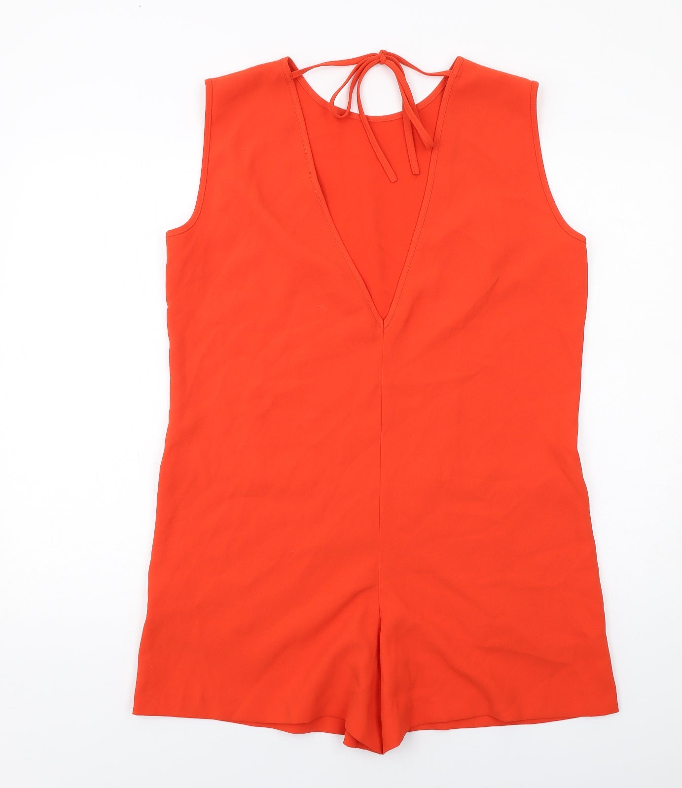 River Island Womens Orange Polyester Playsuit One-Piece Size 12 Pullover