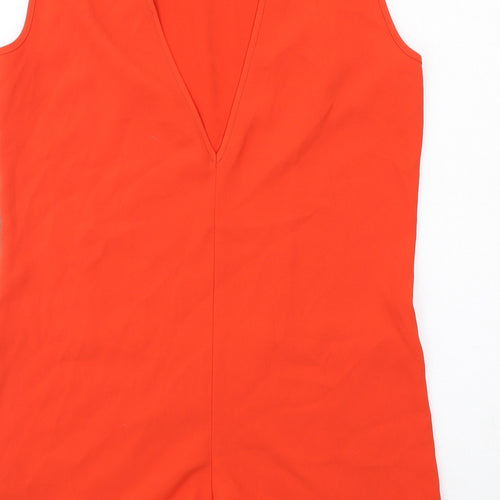 River Island Womens Orange Polyester Playsuit One-Piece Size 12 Pullover