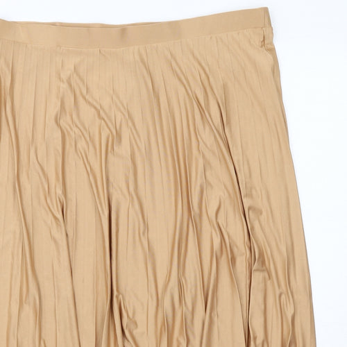 Dorothy Perkins Womens Beige Polyester Pleated Skirt Size 20