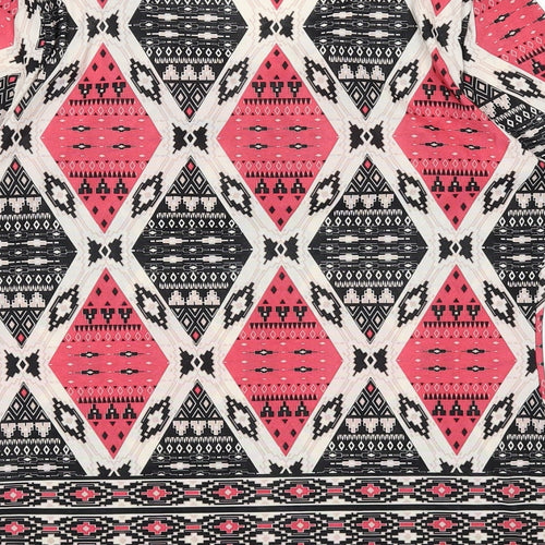 Wallis Womens Multicoloured Geometric Polyester Basic Blouse Size 10 Round Neck