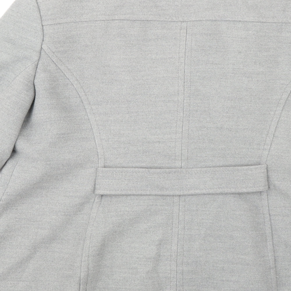 BHS Womens Grey Pea Coat Coat Size 16 Button
