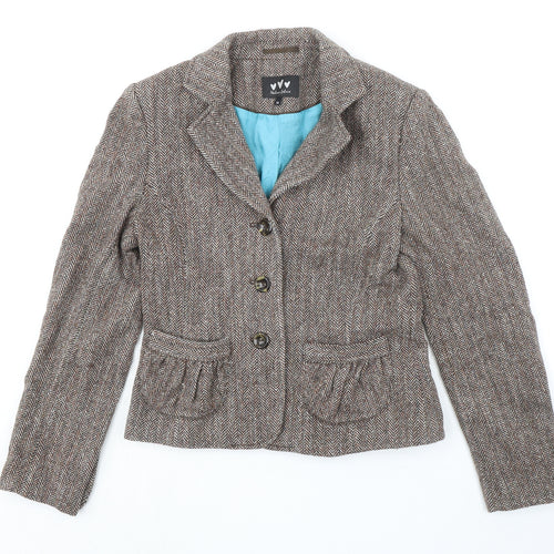 Per Una Womens Multicoloured Wool Jacket Blazer Size 10